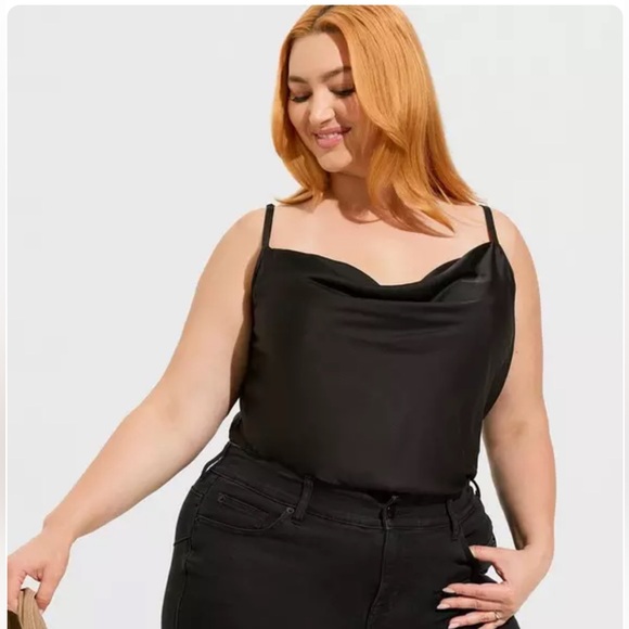 torrid Tops - Torrid deep black Satin Cowl Neck Cami size 4X